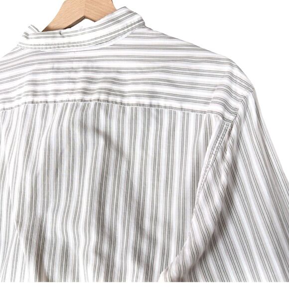 John Varvatos Striped Button Down Shirt Size M Gray White Modern Slim Fit - Picture 4 of 9